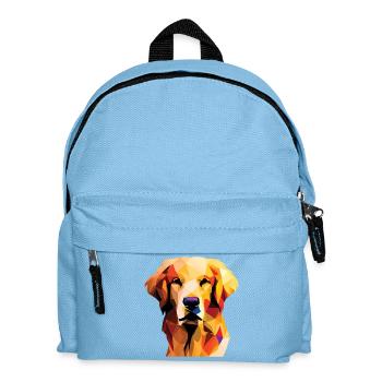 Polygone de chien Golden Retriever - Sac à dos Enfant - bleu clair - Devant