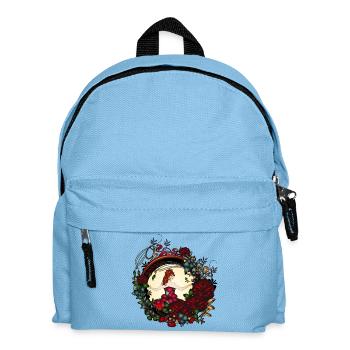 Prinzessin im Rosengarten in Jugendstil Optik - Kinder Rucksack - Hellblau - Vorne