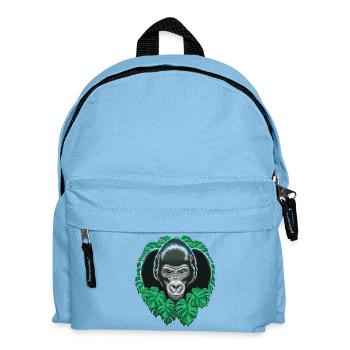 Gorilla-Kopf - Kinder Rucksack - Hellblau - Vorne