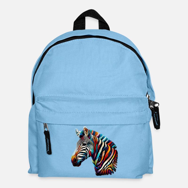 Zebra - Kinder Rucksack - Hellblau