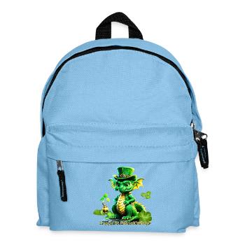 Süßer St. Patrick's Day Drache mit Klee. - Kinder Rucksack - Hellblau - Vorne