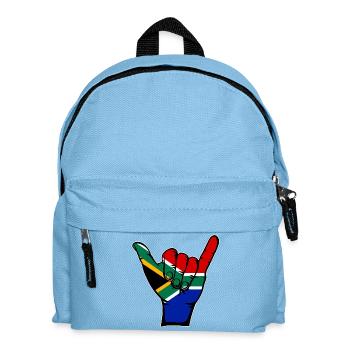 Südafrika Flagge Surfing Symbol - Kinder Rucksack - Hellblau - Vorne