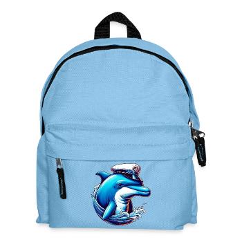 Delfin-Seemann - Kinder Rucksack - Hellblau - Vorne