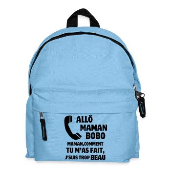 maman, super maman, mère et fils - Sac à dos Enfant - bleu clair - Devant