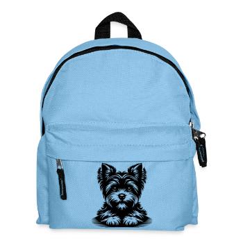 Yorkshire Terrier Kopf mit Pfoten - Kinder Rucksack - Hellblau - Vorne