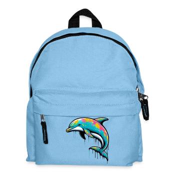 Delfin - Kinder Rucksack - Hellblau - Vorne