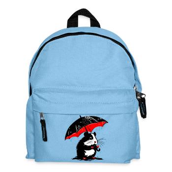 Hamster with umbrella – dirty weather - Kids' Backpack - light blue - Front
