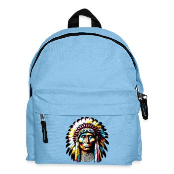 Amérindien Américain - Sac à dos Enfant - bleu clair - Devant