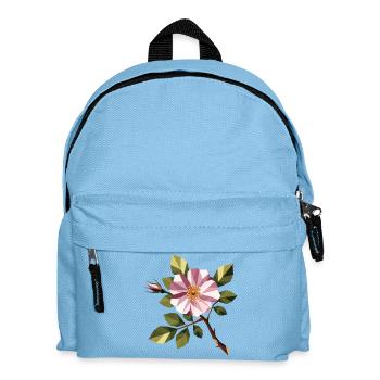 Dog Rose – Delicate wild rose in geometric style - Kids' Backpack - light blue - Front
