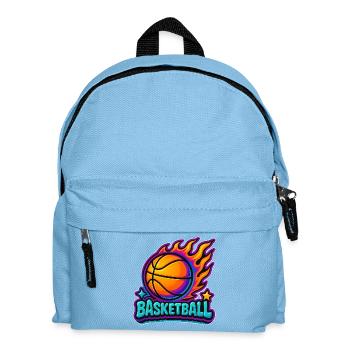 Fiery basketball with trendy colors - Kids' Backpack - light blue - Front