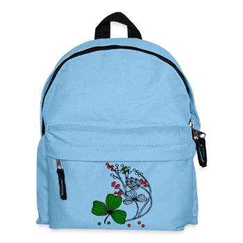 Wildblumen mit roten und grünen Beeren - Kinder Rucksack - Hellblau - Vorne