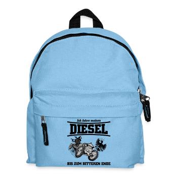 Humorous Diesel Classic Car Shirt - Kids' Backpack - light blue - Front