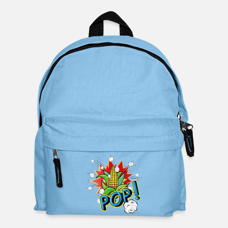 Maïs en épi de style pop art avec effet pop-corn - Sac à dos Enfant - bleu clair