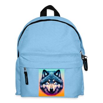 Wolf - Kinder Rucksack - Hellblau - Vorne