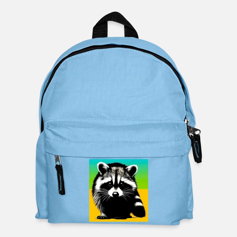 Waschbär - Kinder Rucksack - Hellblau