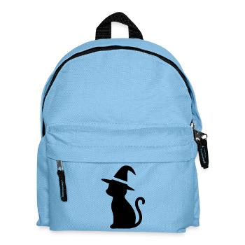 Cat with Witch Hat - Kids' Backpack - light blue - Front