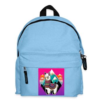 Alpaka - Kinder Rucksack - Hellblau - Vorne