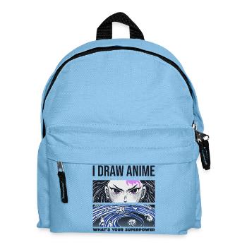 I Draw Anime, was ist dein Superpower Anime-Künstler - Kinder Rucksack - Hellblau - Vorne