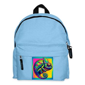 Chamäleon - Kinder Rucksack - Hellblau - Vorne