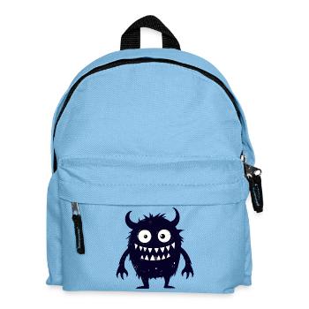 dunkles kleines süßes Monsterchen lustig - Kinder Rucksack - Hellblau - Vorne