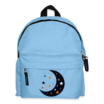 Mond und Sterne Mondstern Muster der Nacht Motiv - Kinder Rucksack - Hellblau - Vorne