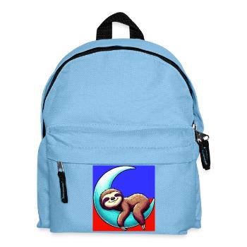 Faultier schläft auf dem Mond - Kinder Rucksack - Hellblau - Vorne