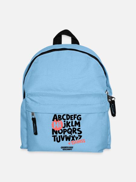 Grundschule Abschluss Shirt ABC - Kinder Rucksack - Hellblau