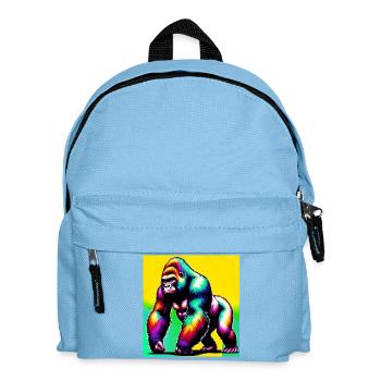 Gorilla - Kinder Rucksack - Hellblau - Vorne