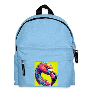 Flamingo - Kinder Rucksack - Hellblau - Vorne
