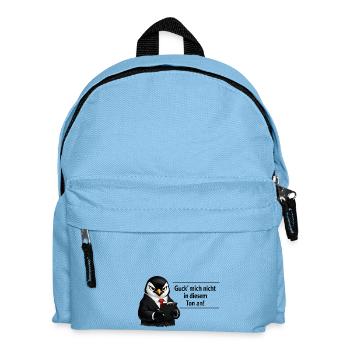 Guck mich nicht in diesem Ton an Pinguin - Kinder Rucksack - Hellblau - Vorne