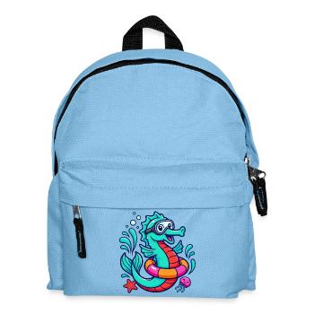 Cooles Seepferd - Kinder Rucksack - Hellblau - Vorne