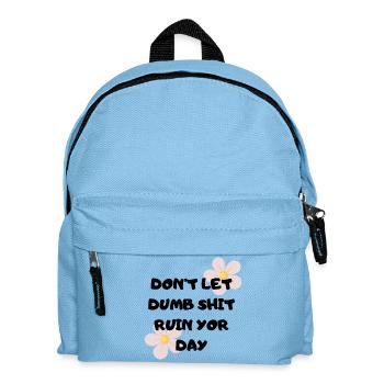 Pastel Blossoms Accent Handwriting - Kids' Backpack - light blue - Front