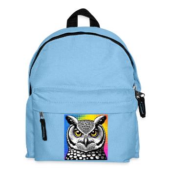 Eule - Kinder Rucksack - Hellblau - Vorne