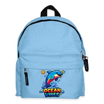 Dolphin Splash Ocean Vibes - Kinder Rucksack - Hellblau - Vorne