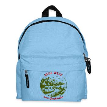 Neue Wege – Camperabenteuer am Berg - Kinder Rucksack - Hellblau - Vorne