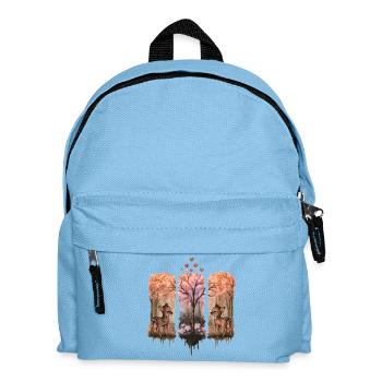 Rehkitz Aquarell Wald Herz Naturgeschenk - Kinder Rucksack - Hellblau - Vorne