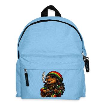 Sweet Capybara in Rastafari Style - Kids' Backpack - light blue - Front