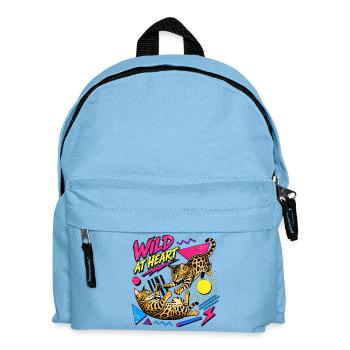 90s Memphis Style Bengal Cats - Kids' Backpack - light blue - Front