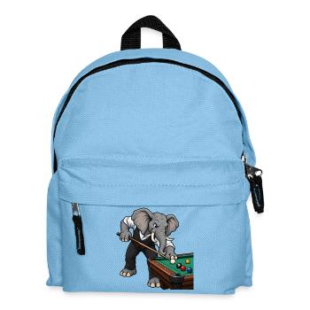 Elefant beim Billard - Kinder Rucksack - Hellblau - Vorne