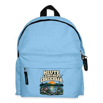 Heute leider nicht erreichbar – Anglermotiv - Kinder Rucksack - Hellblau - Vorne