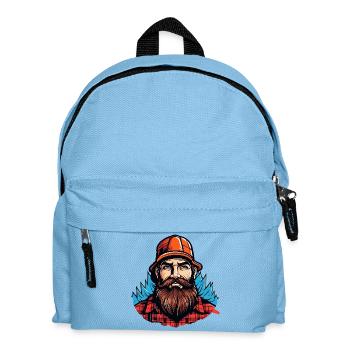Lumberjack mit rotem Flanell - Kinder Rucksack - Hellblau - Vorne