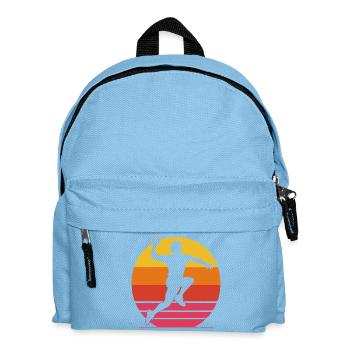 Handballer Sprungwurf – 70er 80er Retro Look - Kinder Rucksack - Hellblau - Vorne