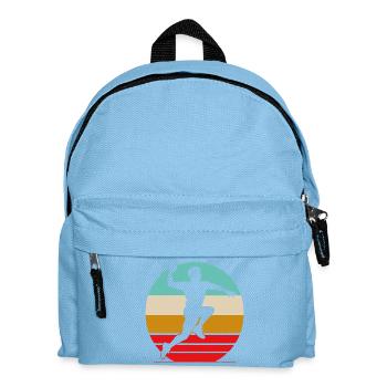 Retro Handball Shirt – Vintage Sonnenuntergang - Kinder Rucksack - Hellblau - Vorne