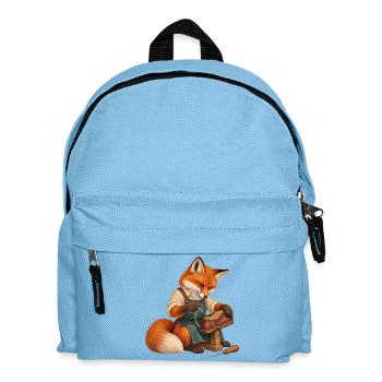 Fuchs näht eine Schuhsohle - Kinder Rucksack - Hellblau - Vorne
