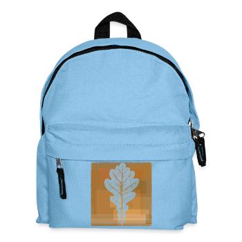 Eichenblatt - Botanisch / Stencil Quadrat Rahmen - Kinder Rucksack - Hellblau - Vorne