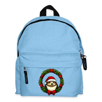 Igel Christmas - Kinder Rucksack - Hellblau - Vorne
