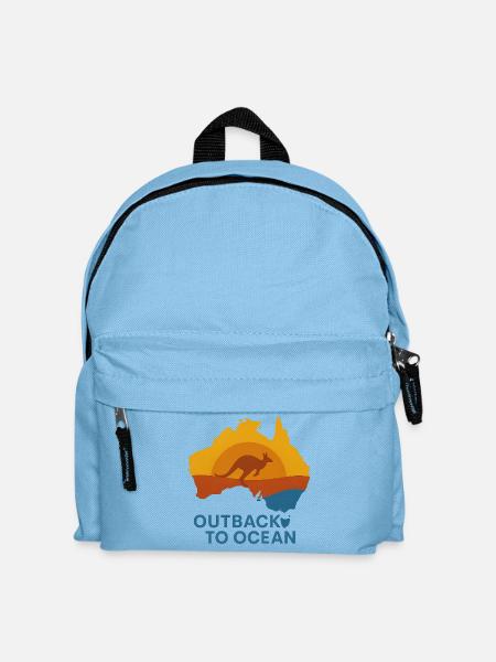 Outback to Ocean – Australien Map Shirt - Kinder Rucksack - Hellblau