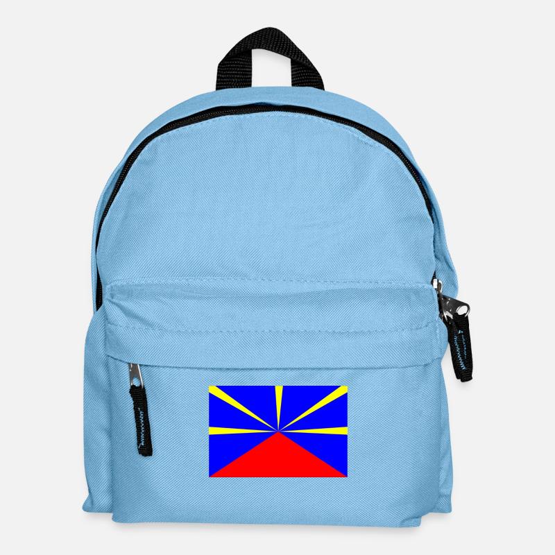 Drapeau de la Réunion - Sac à dos Enfant - bleu clair