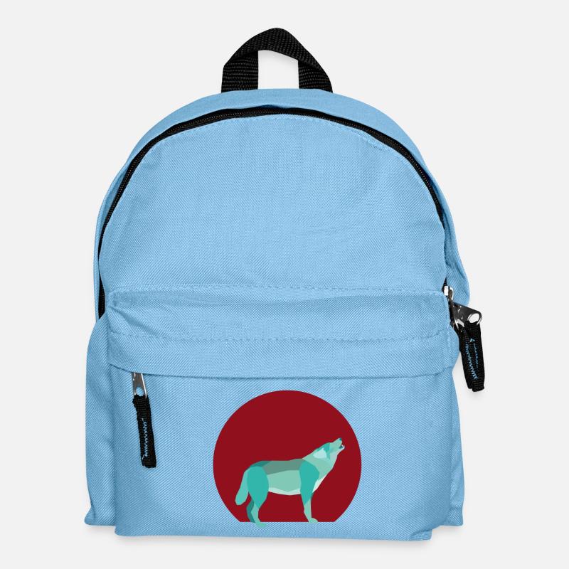 Geometric howling wolf - Kinder Rucksack - Hellblau