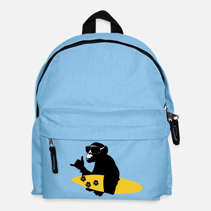 surfing monkey - Kinder Rucksack - Hellblau